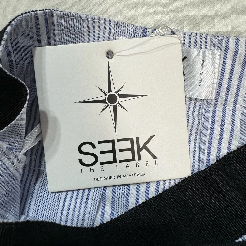 NWT New $114 LF Seek the Label Stripe Wrap Mini Skirt Size S